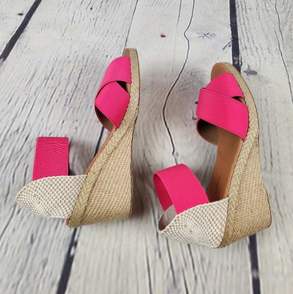 Andre Assous Pink Wedge Espadrilles - Picture 4 of 8